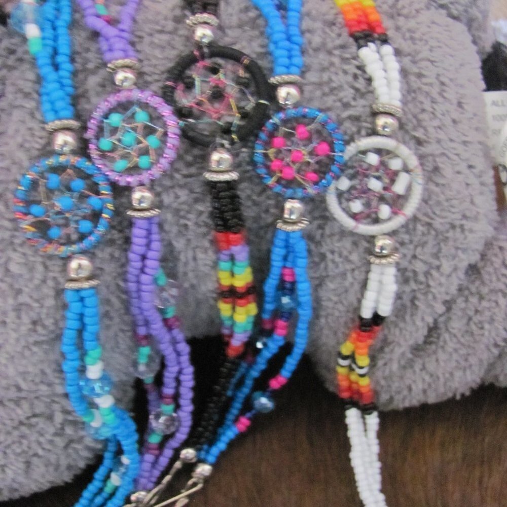 GENUINE NAVAJO MADE BEADED DREAMCATCHER BRACELETS - Picture 3 of 7